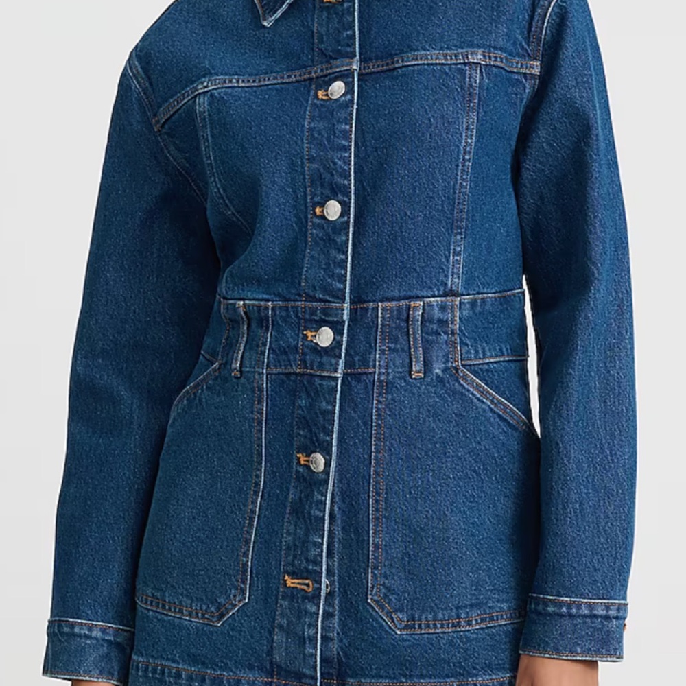 Express Dark Wash Peplum Denim Jacket
